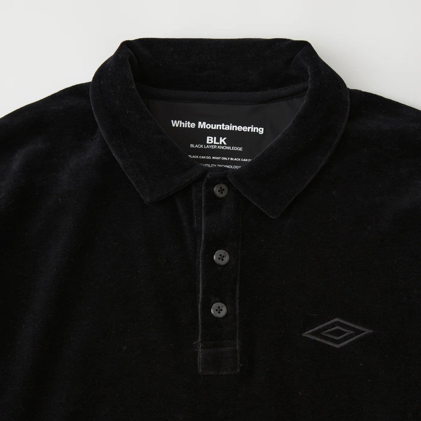 WM×UMBRO VELOUR POLO SHIRT BLACK - Image 2